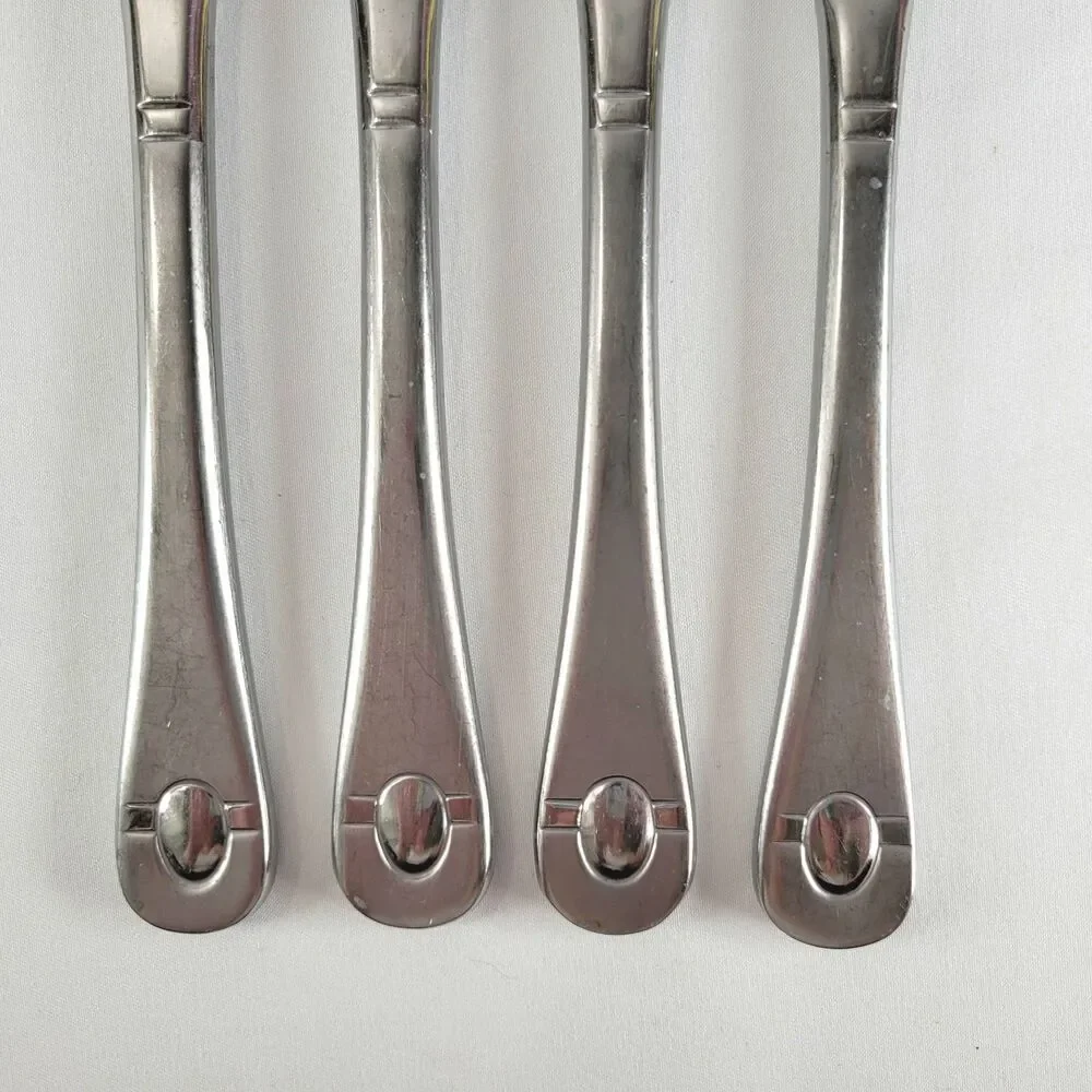 Oneida Satin Jupiter 18/10 Stainless Flatware Knife Set 4 Dinner Knives Retro